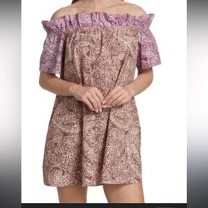 Free People Sophie Printed Off the Shoulder Dress medium